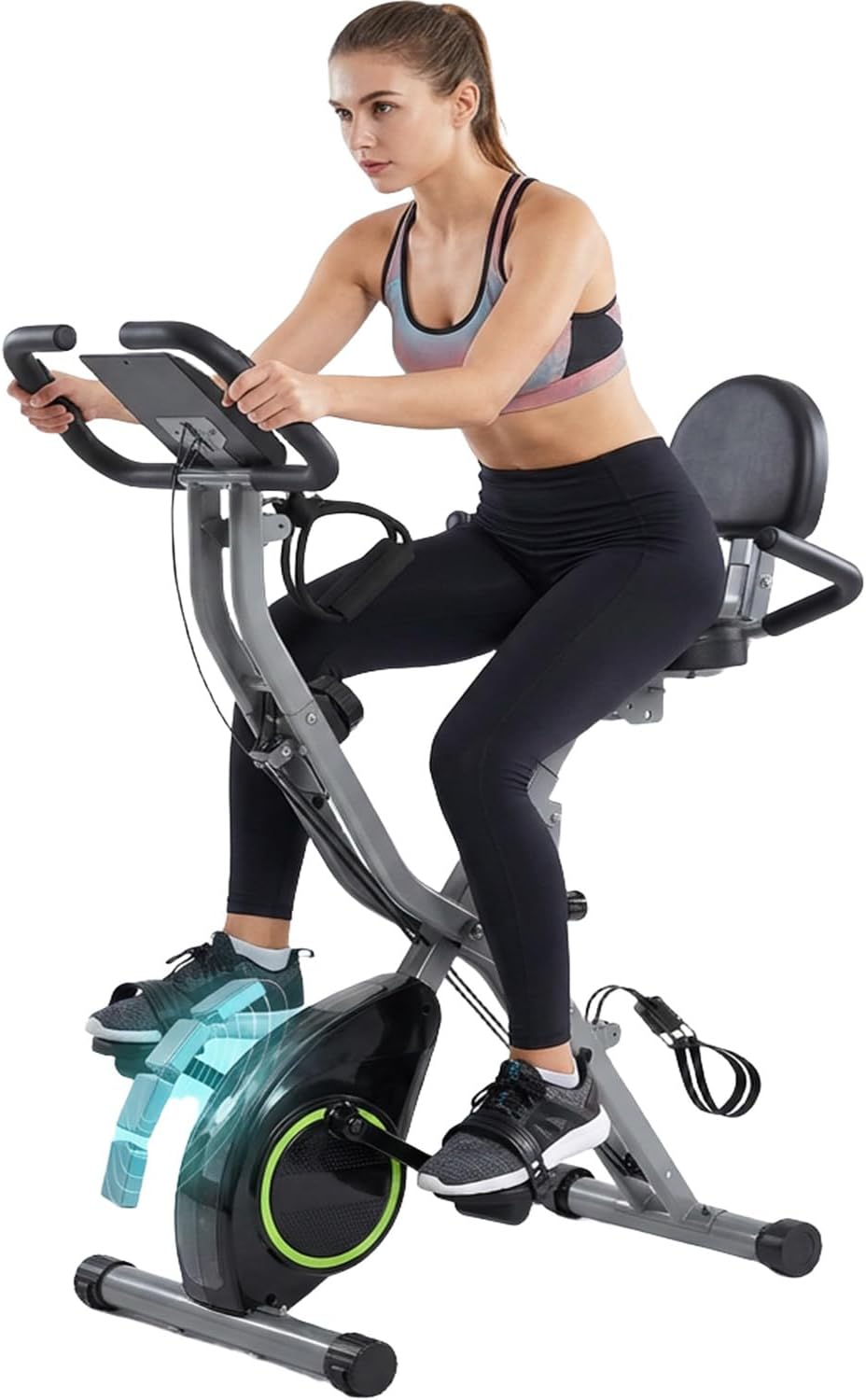 Foldable Exercise Bike Stationary Bikes for Home, 5 IN 1 Indoor Workout Bike, with 16-Level Quiet Magnetic Resistance, 6.6 LBS Flywheel and 300LBS Capacity, 2025 Designed 817 X-bike