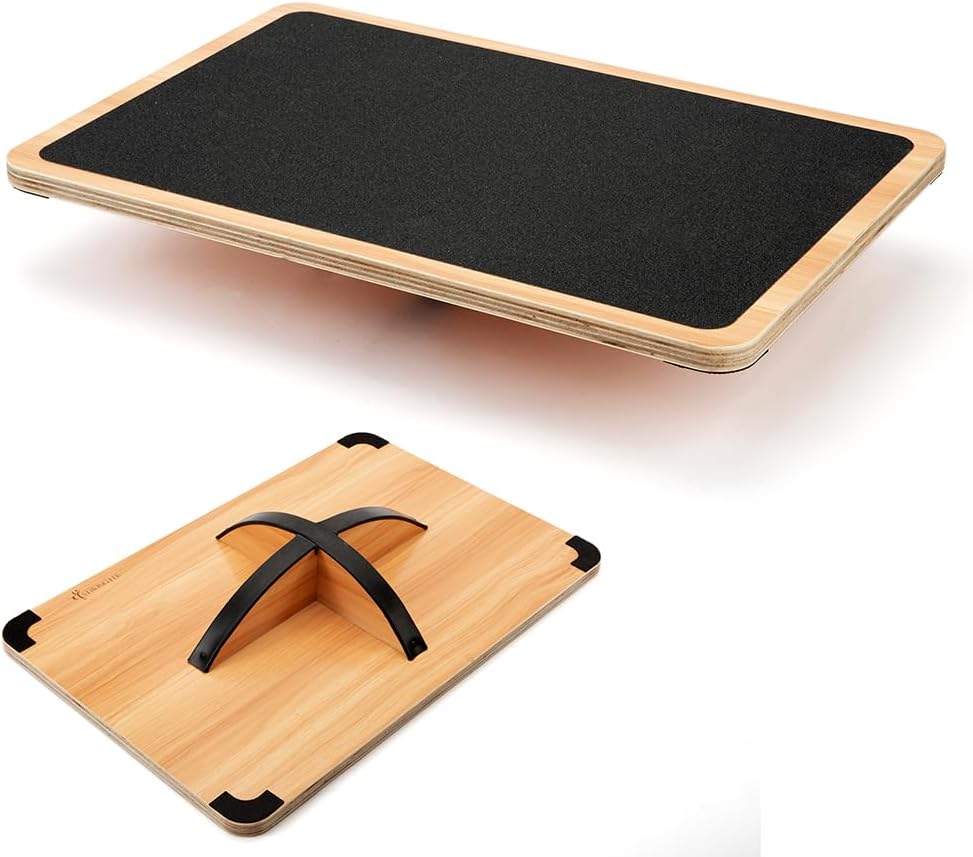 Wooden Balance Board, Basic Rocker or Advanced 360° Wobble | Beginner-to-Advanced Options, Non-Slip Surface, Ankle Rehab, Physical Therapy, Core Stability and Balance Training
