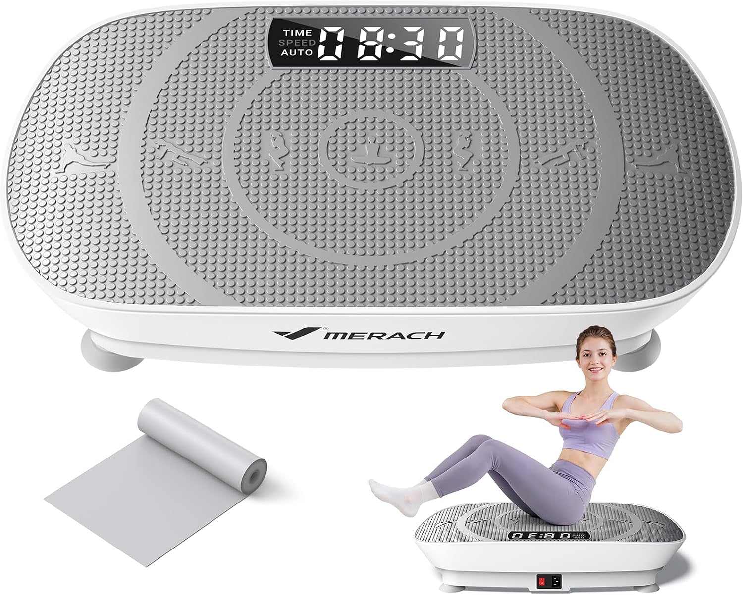 Vibration Plate Exercise Machine, Whole Body Workout Equipment for Women, Bluetooth and Silicone Pedal, Vibration Plate with Auto Mode, Vibrate Fitness Platform for Home