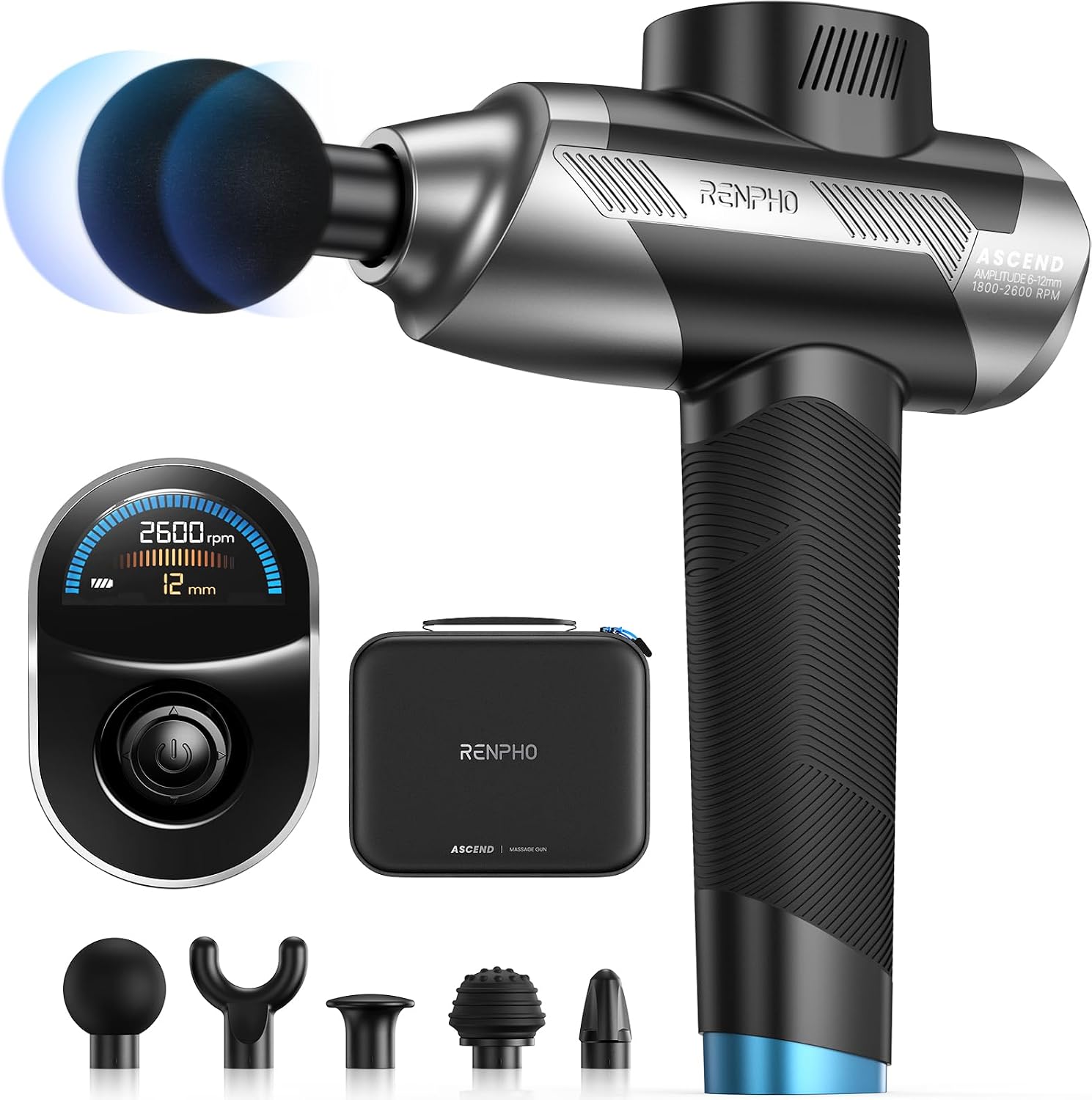 Active Thermacool 2 Red Massage Gun with Infrared Heating, Cool Head | VA Display, Deep Tissue Massage for Athletes, Percussion Massager with Heat & Cool for Muscle Relief, 3 Light Modes, 5 Speeds