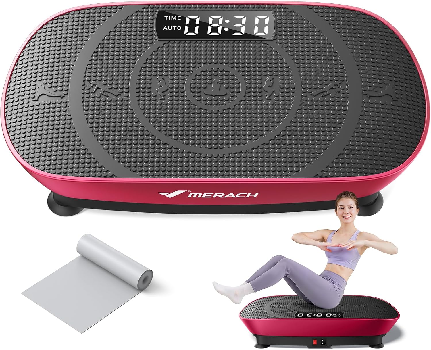 Vibration Plate Exercise Machine, Whole Body Workout Equipment for Women, Bluetooth and Silicone Pedal, Vibration Plate with Auto Mode, Vibrate Fitness Platform for Home