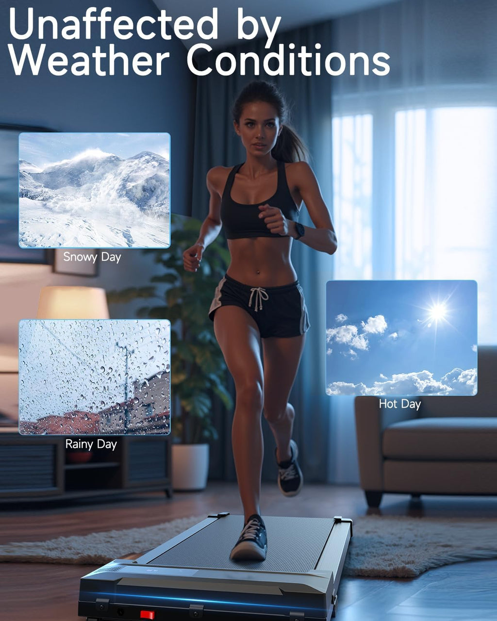 Walking Pad Treadmill for Home - Under Desk Treadmills Mini Portable Walking Running Machine Slim Compact Motorized Electric Treadmill with Adjustable Speed Remote