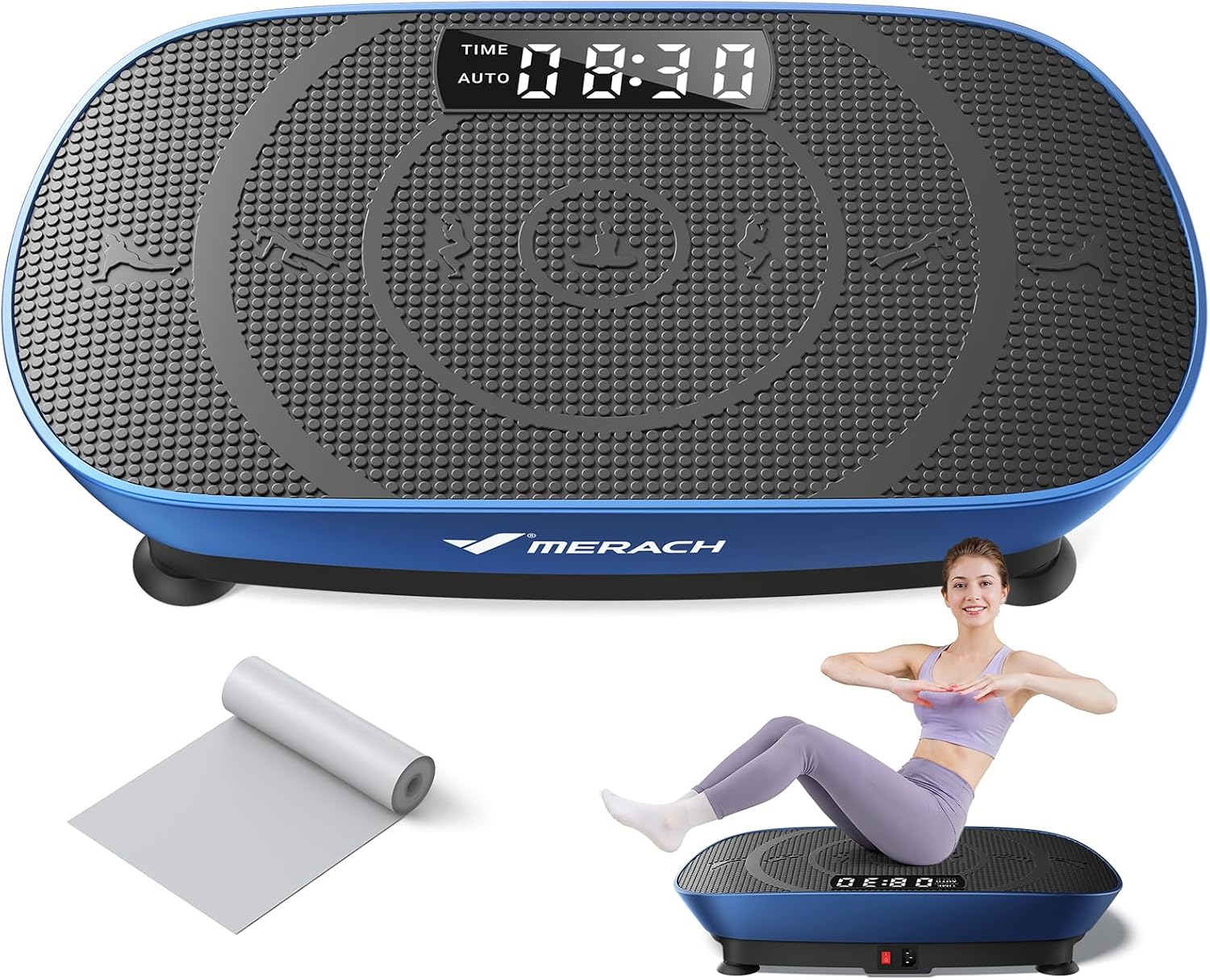 Vibration Plate Exercise Machine, Whole Body Workout Equipment for Women, Bluetooth and Silicone Pedal, Vibration Plate with Auto Mode, Vibrate Fitness Platform for Home