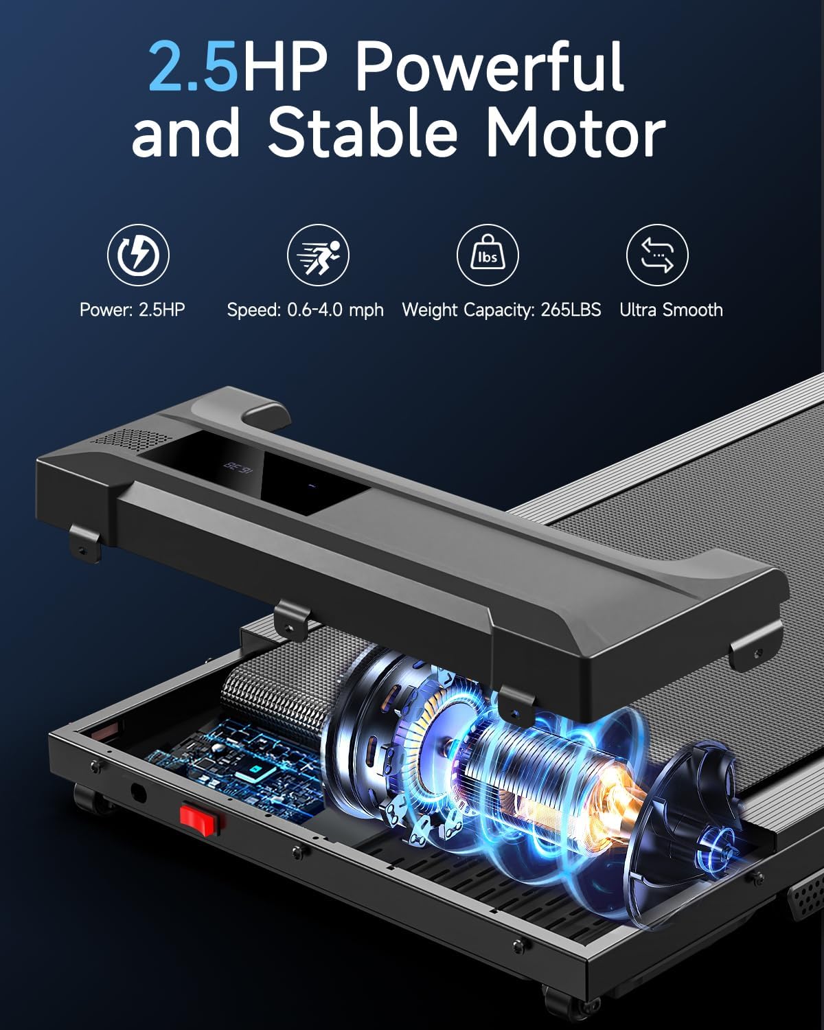 Walking Pad Treadmill for Home - Under Desk Treadmills Mini Portable Walking Running Machine Slim Compact Motorized Electric Treadmill with Adjustable Speed Remote
